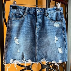 BLANKNYC Distressed Denim Mini Skirt